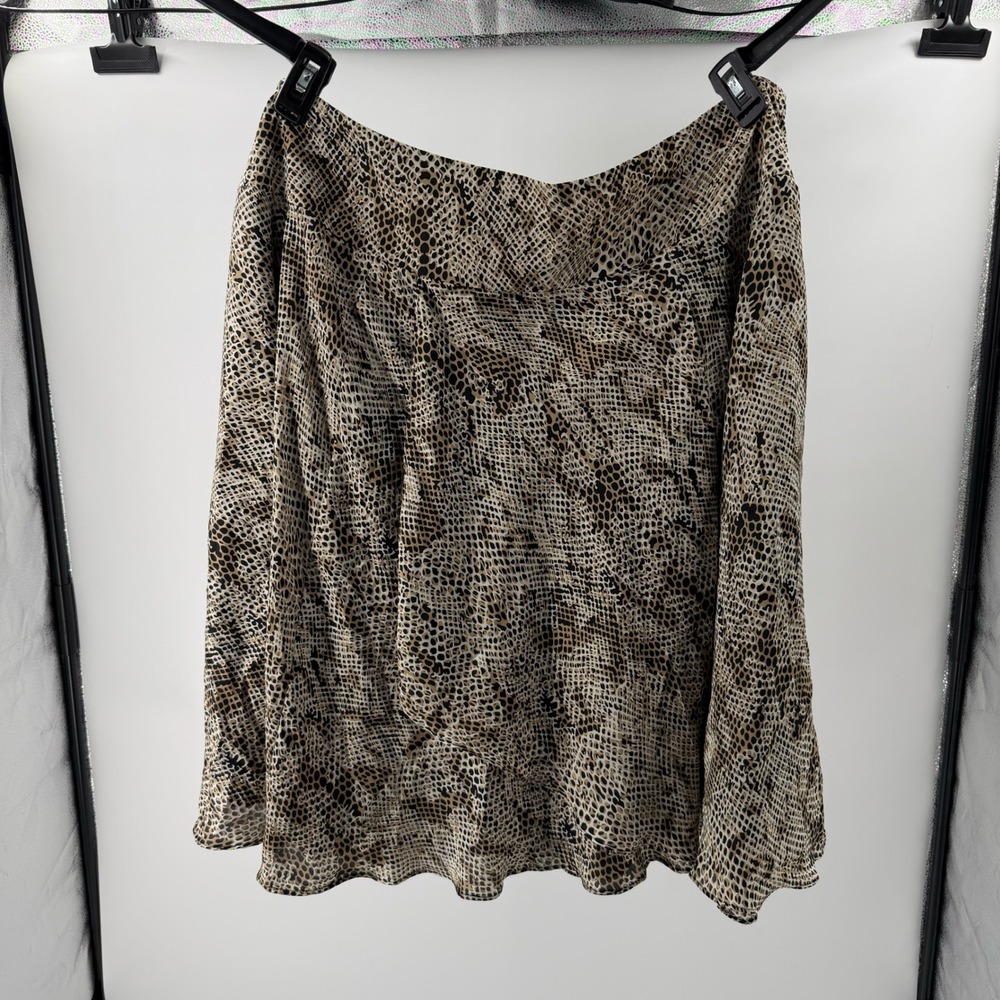 Sunny Leigh Woman Brown Snakeskin Print A-Line Skirt Plus Size‎ 22W Animal Print